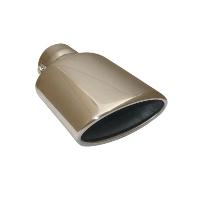 Ponteira de escape automóvel prateada oval