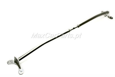 Barra estabilizadora metálica cromada com suportes nas extremidades