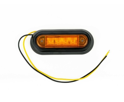 Farolim sinalização automóvel laranja oval com fios