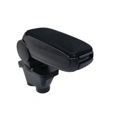 Apoio de braço para carro preto com superfície em tecido negro