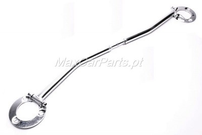 Barra estabilizadora cromada para automóvel com bases circulares