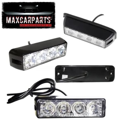 luzes LED retangulares para carros com cabo e caixa preta