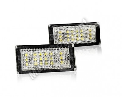 Par de luzes retangulares LED pretas com lente transparente para automóvel