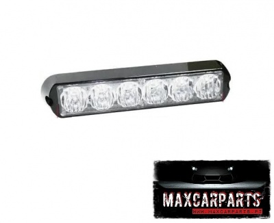 Farol de luz LED retangular com seis LEDs em fundo branco