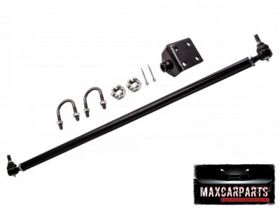 Barra de direção preta com acessórios e logótipo MAXCARPARTS