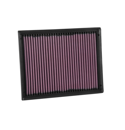 Filtro de ar roxo com armação preta em fundo branco