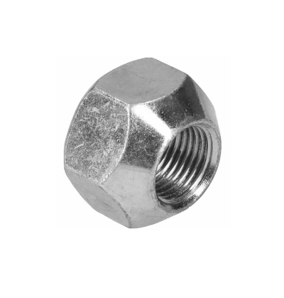 Porca hexagonal de metal prateado com roscas internas