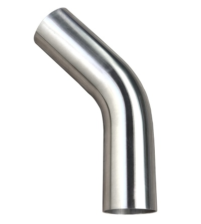 peça tubular metálica curva prateada brilhante