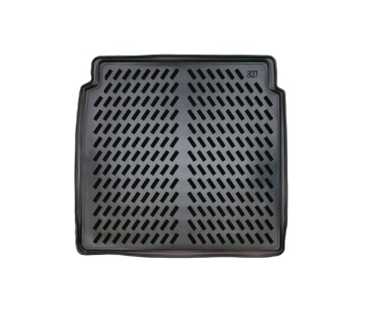 Tapete cinza escuro emborrachado para automóvel com padrão de ranhuras diagonais e texto 837