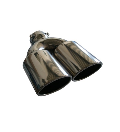 Escape duplo em aço inoxidável polido