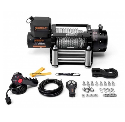 Guincho elétrico Kangaroo RC 20000 com acessórios sobre fundo branco