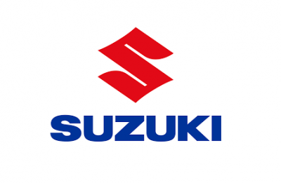 Logótipo da Suzuki em vermelho e azul sobre fundo branco