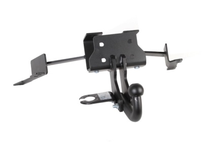 Engate de reboque metálico preto com bola e suporte