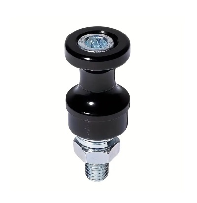 Parafuso com alça preta cilíndrica e rosca metálica