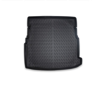 Tapete para bagageira de carro em borracha preta com padrão de relevo