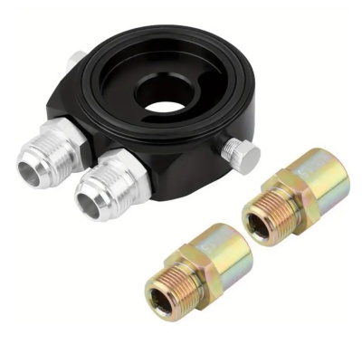 Conjunto de adaptador metálico preto e dourado em fundo branco