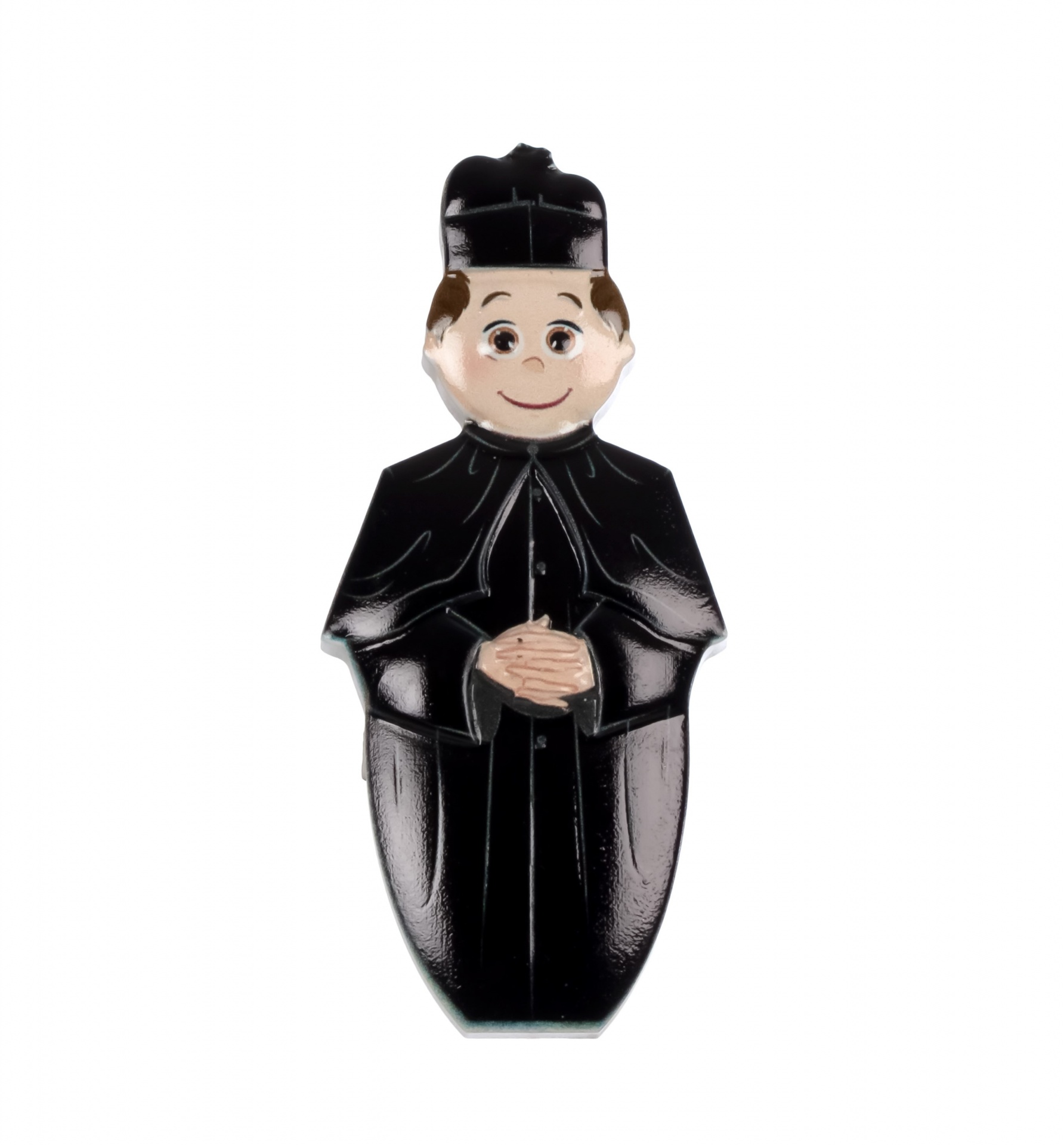 Figura decorativa de padre em batina preta