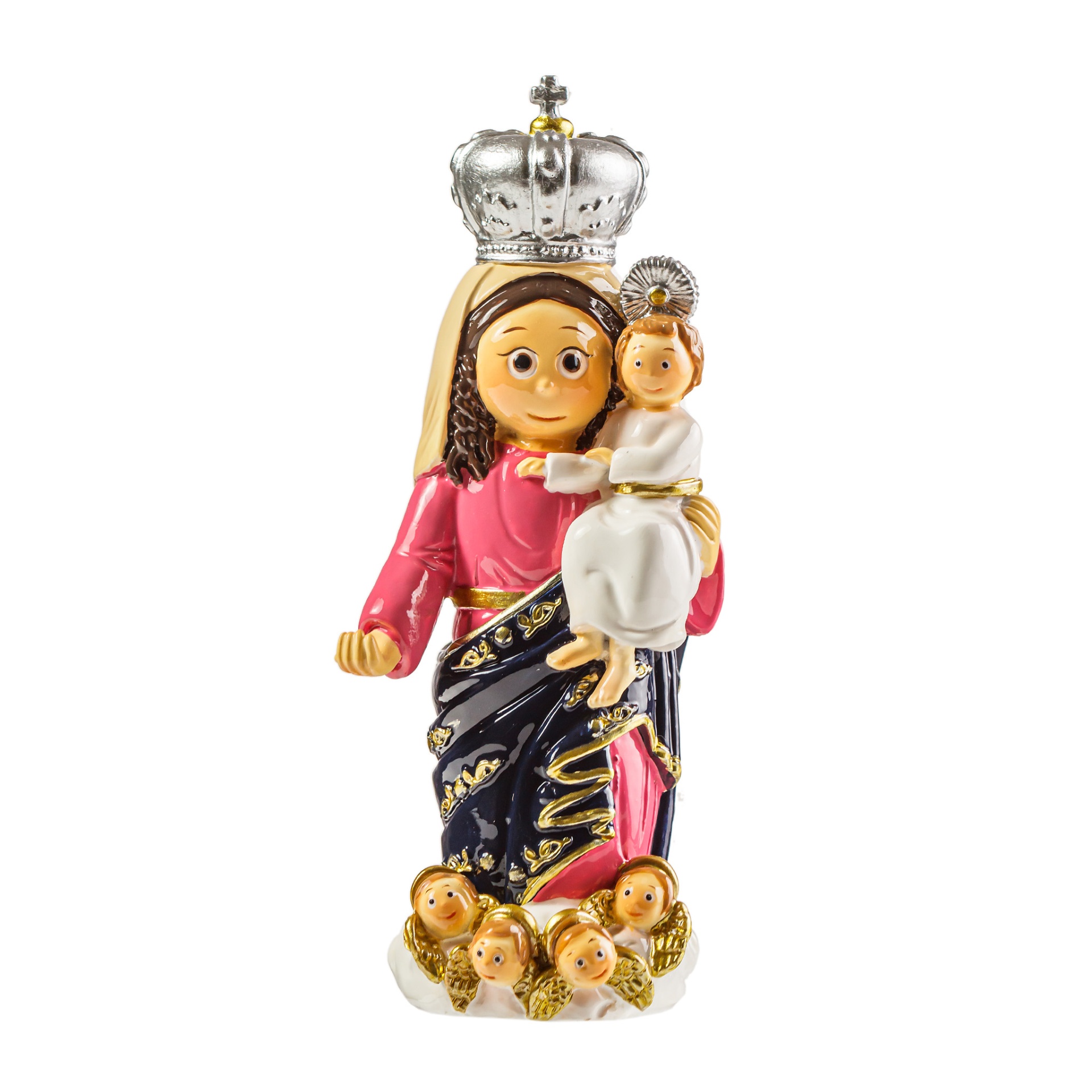 Estátua decorativa religiosa de Nossa Senhora com Menino Jesus