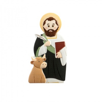 Figura decorativa de santo com boi