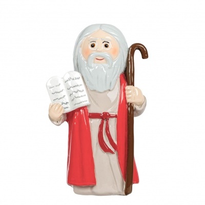Figura decorativa de homem idoso com barba e cajado