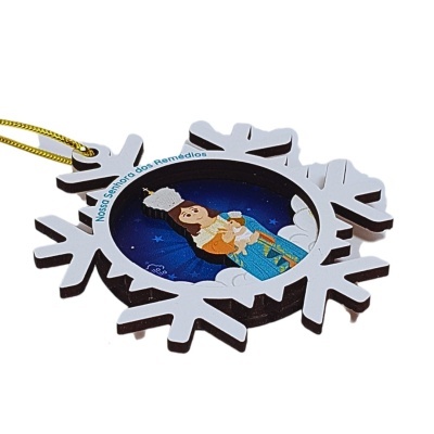 ADORNO&#x20;EM&#x20;MADEIRA&#x20;FLOCO&#x20;DE&#x20;NEVE&#x20;-&#x20;NOSSA&#x20;SENHORA&#x20;DOS&#x20;REM&#x00C9;DIOS