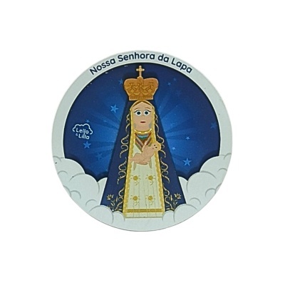 Ilustração Nossa Senhora da Lapa com manto azul e coroa dourada