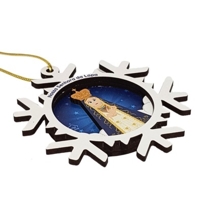 ADORNO&#x20;EM&#x20;MADEIRA&#x20;FLOCO&#x20;DE&#x20;NEVE&#x20;-&#x20;NOSSA&#x20;SENHORA&#x20;DA&#x20;LAPA