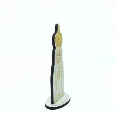 ADORNO&#x20;EM&#x20;MADEIRA&#x20;DE&#x20;NOSSA&#x20;SENHORA&#x20;DE&#x20;F&#x00C1;TIMA&#x20;MANTO&#x20;BRANCO