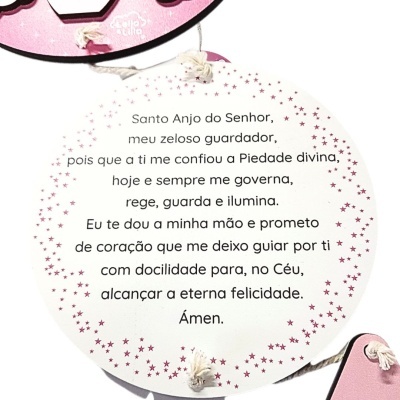PLACA&#x20;DECORATIVA&#x20;ANJO&#x20;ROSA