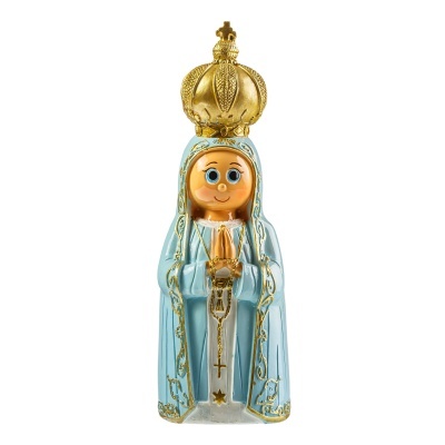 Figura decorativa de Nossa Senhora com manto e coroa dourada