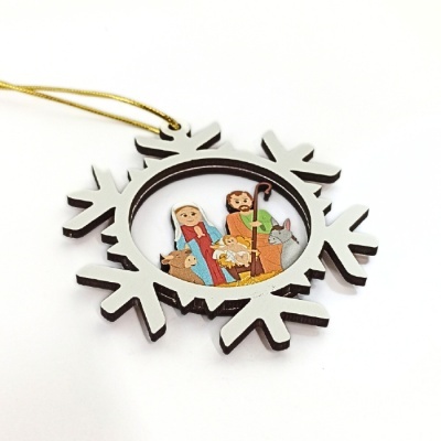 ADORNO&#x20;EM&#x20;MADEIRA&#x20;FLOCO&#x20;DE&#x20;NEVE&#x20;S&#x2F;FUNDO-PRES&#x00C9;PIO