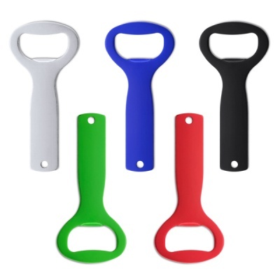 Cinco saca-rolhas coloridos com pega de plástico em várias cores