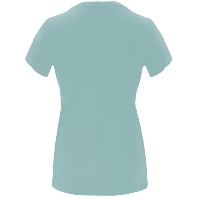 T-shirt feminina azul clara vista de trás