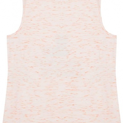 Camiseta regata branca com manchas laranja