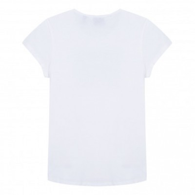 Camiseta branca de manga curta vista de costas