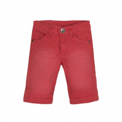 Bermuda vermelha com bolsos e botão