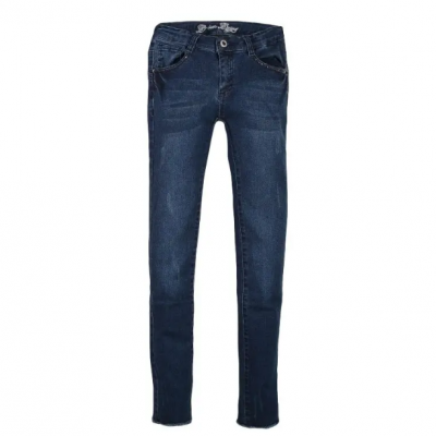 Calças de ganga azuis escuras skinny com bolsos frontais e traseiros