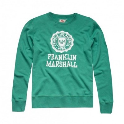 Sweatshirt verde com logótipo e texto branco FRANKLIN MARSHALL