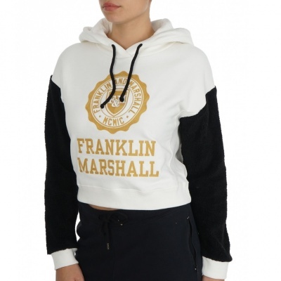 Camisola branca com mangas pretas e estampa FRANKLIN MARSHALL