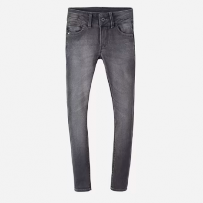 Calças de ganga cinzentas com lavagem desbotada e corte skinny