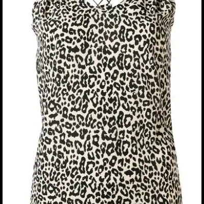 Top feminino animal print com alças finas cruzadas