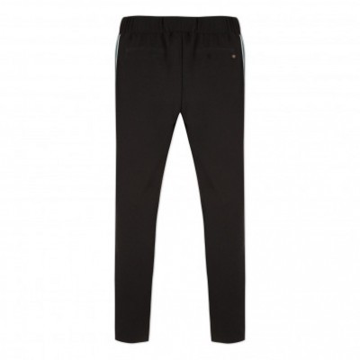 Calças pretas compridas com cintura elástica