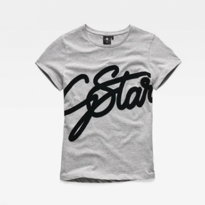Camiseta cinza com estampado preto 'GStar'