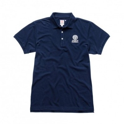 Polo azul escuro com logótipo branco no peito