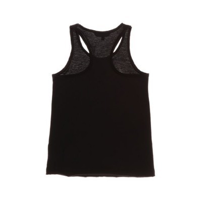 Regata preta de tecido liso com abertura atrás