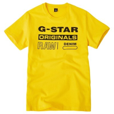 T-shirt amarela com logo G-STAR ORIGINALS RAW DENIM