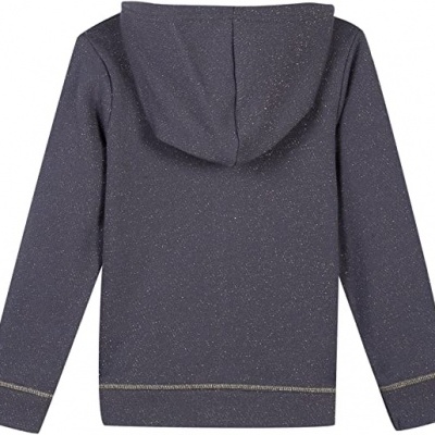 Camisola com capuz cinza escuro brilhante vista de costas