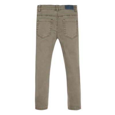 Calças de ganga cinza com dois bolsos traseiros