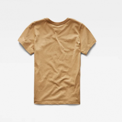 Camiseta bege unissexo vista de costas