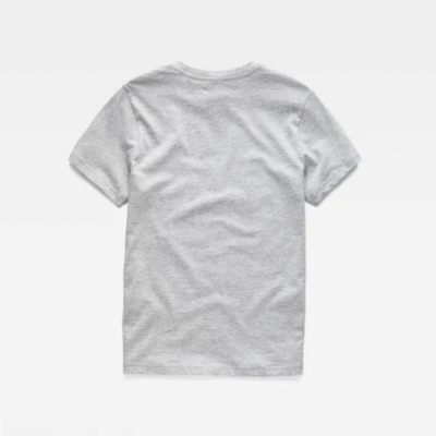 T-shirt cinzenta de algodão vista de costas